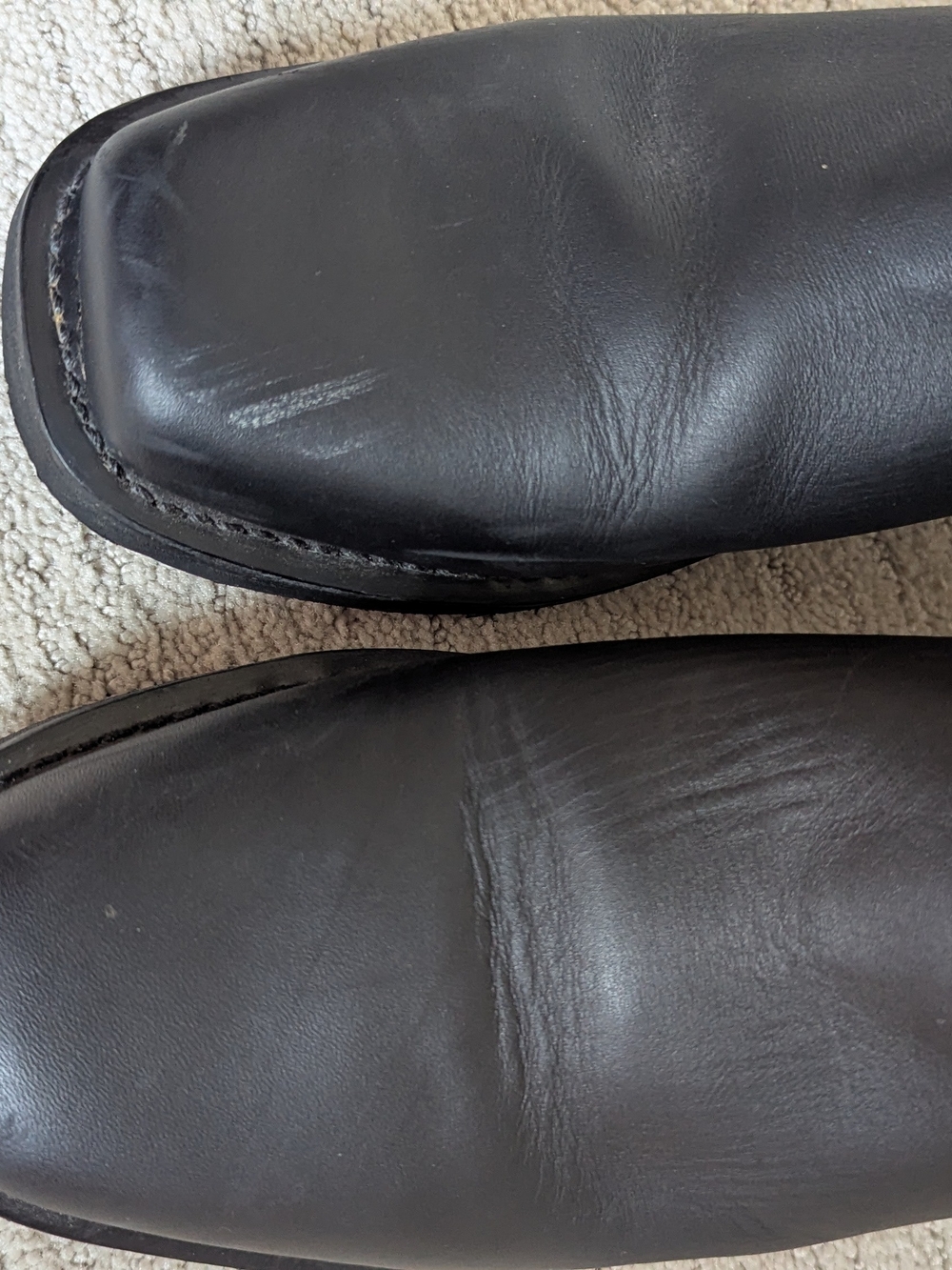 Men's Black Leather Harness Boots - Classic Moto Style - Picture 3 of 6